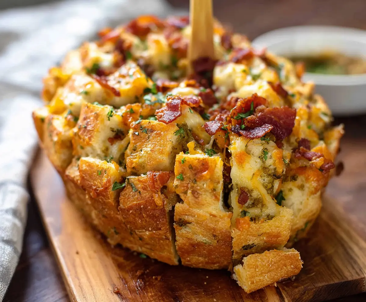 Easy Cheesy Bacon Ranch Pull-Apart Bread