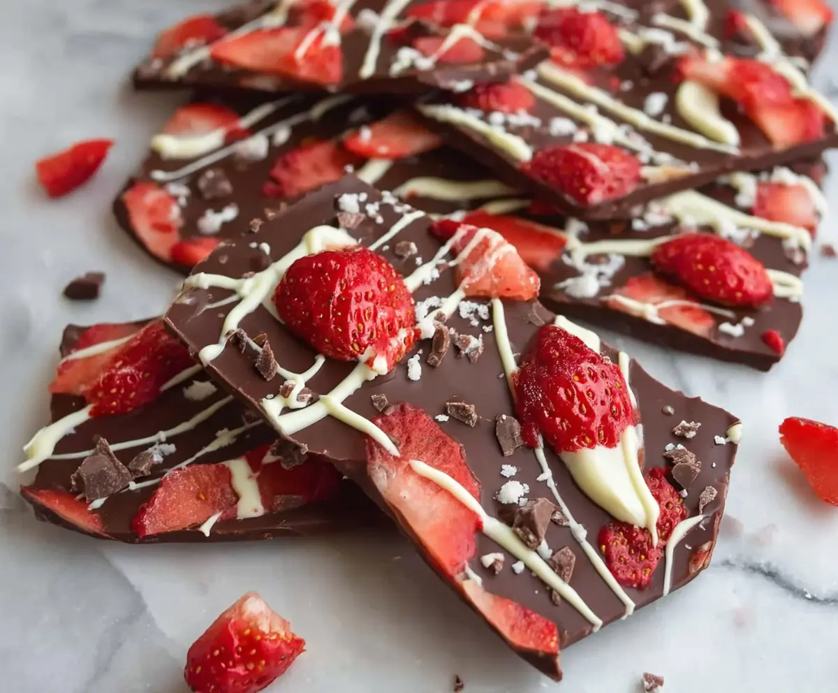 Easy Chocolate Covered Strawberry Bark