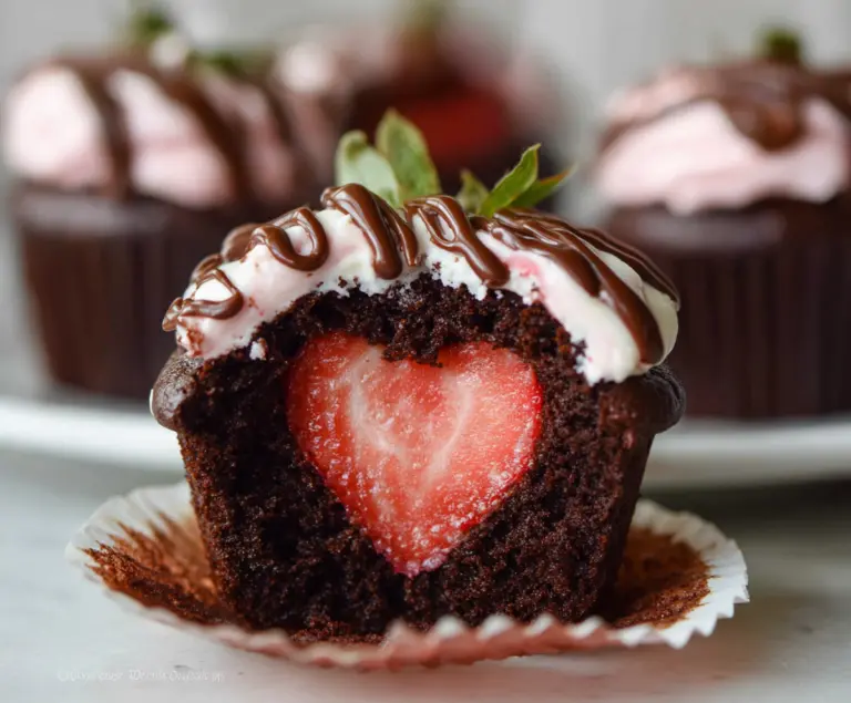 Chocolate Covered Strawberry Cupcakes