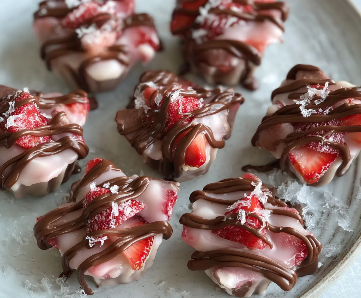 Easy Chocolate Strawberry Yogurt Bites