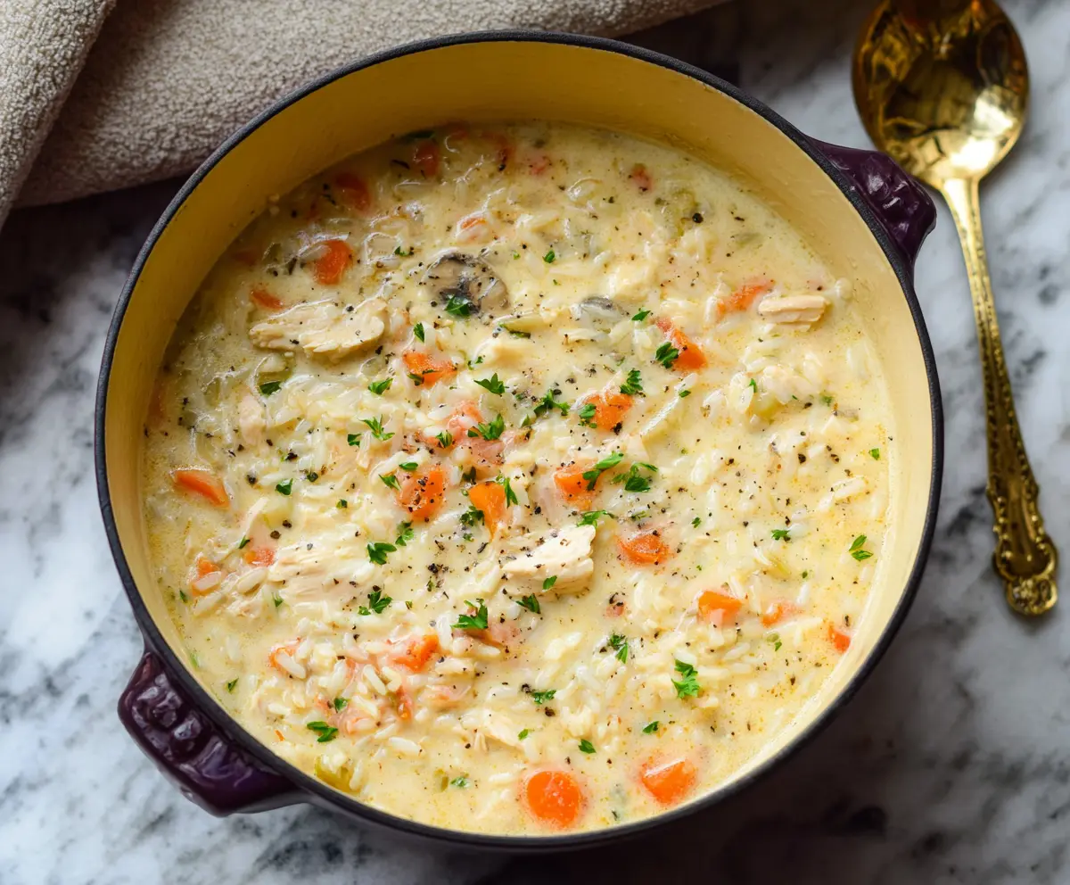 Easy Creamy Chicken Rice Soup