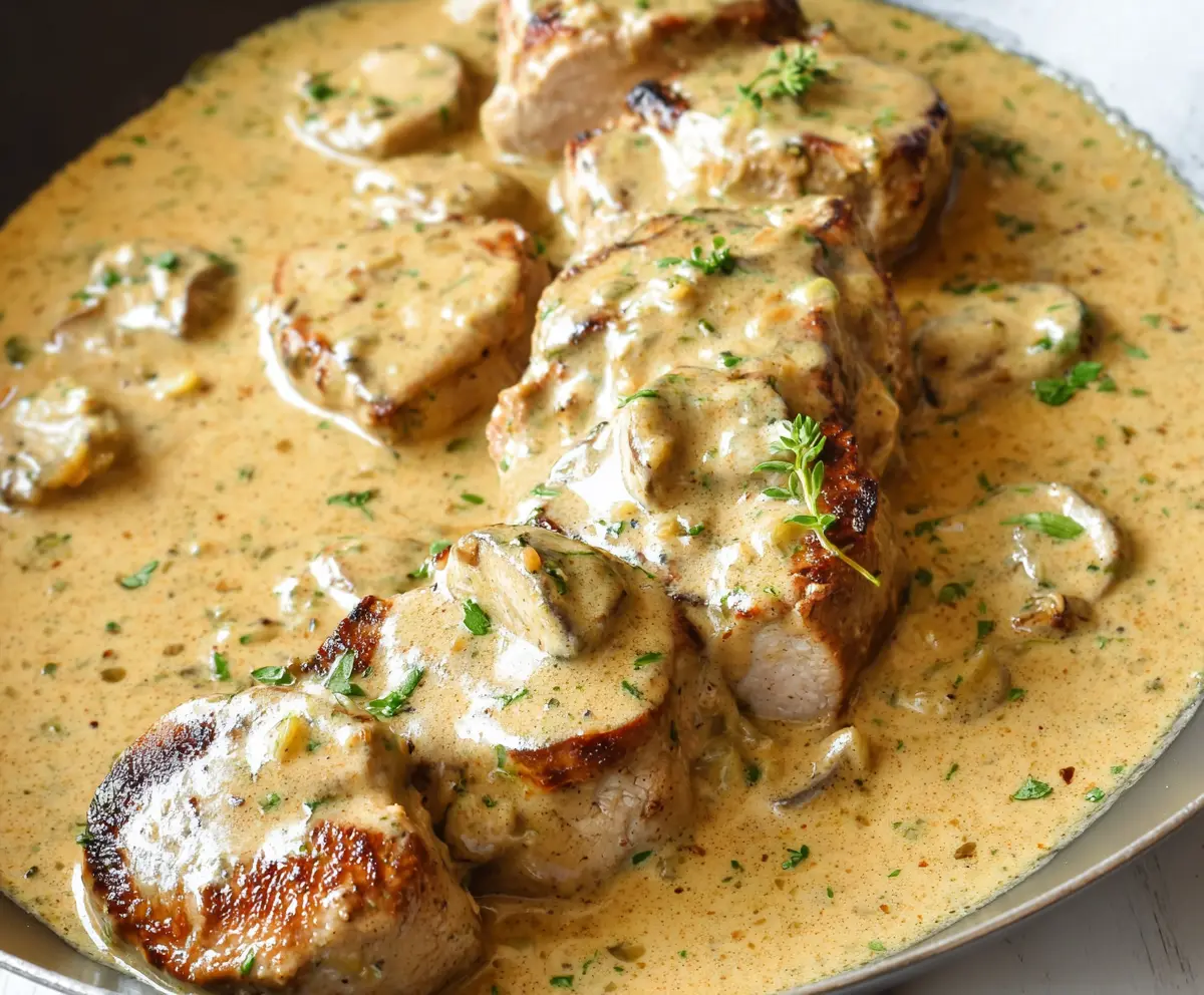 Creamy Garlic Pork Tenderloin Recipe