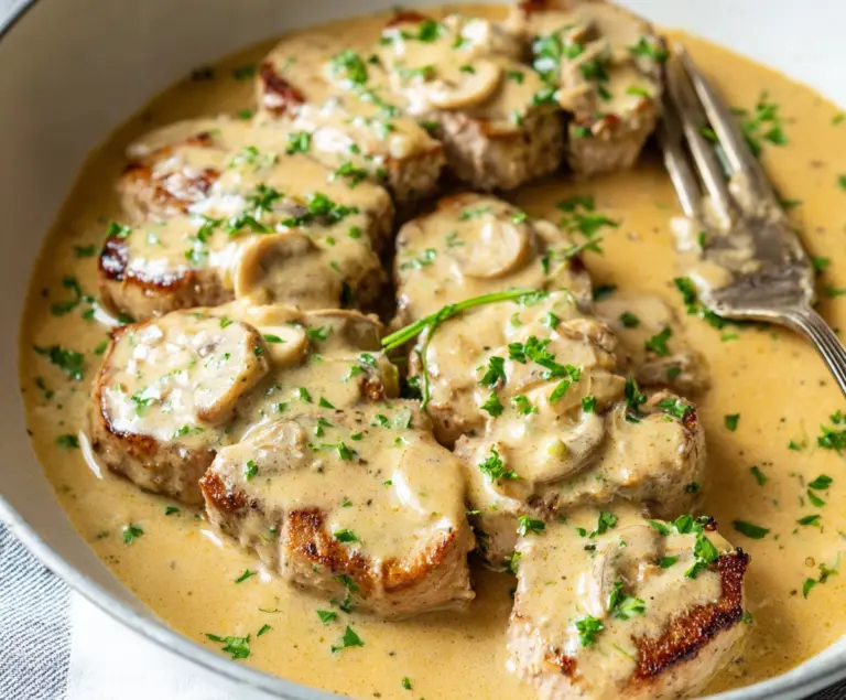 Creamy Garlic Pork Tenderloin