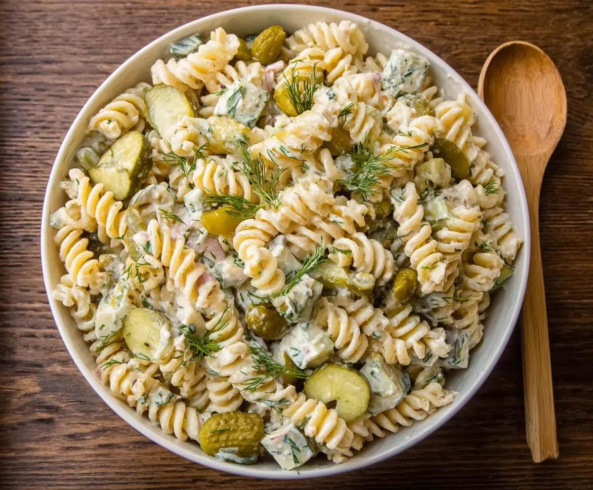 Easy Dill Pickle Pasta Salad