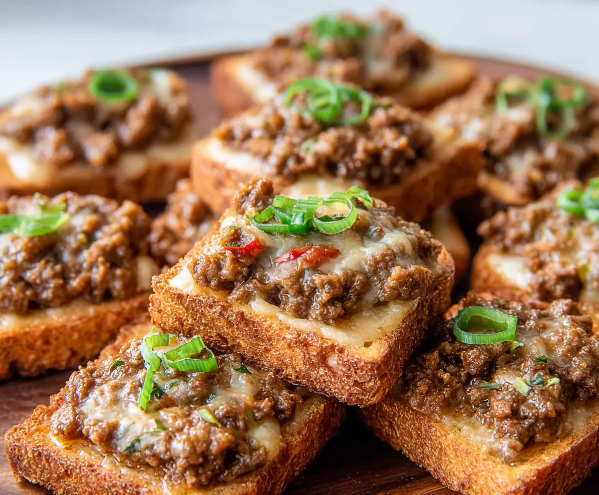 Hanky Panky appetizers served on a plate, featuring bite-sized savory snacks with cheese and herbs.