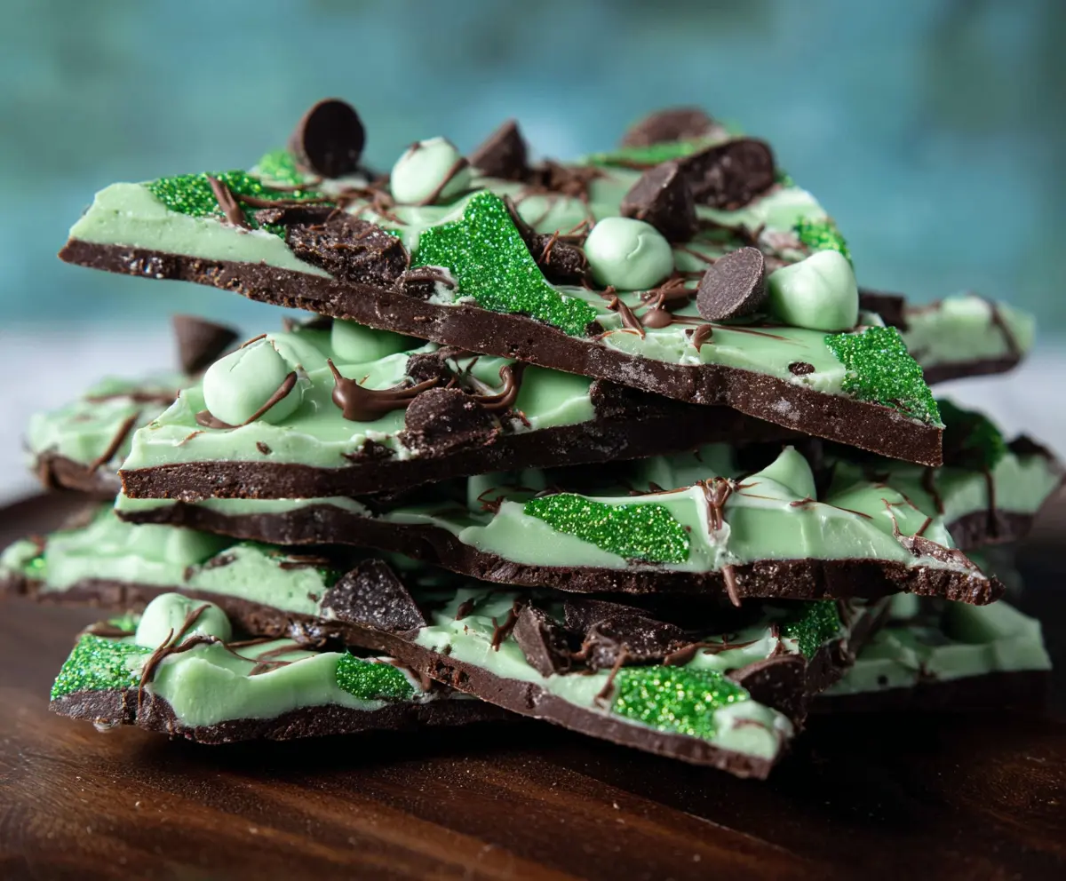 Easy Mint Chocolate Shamrock Bark Recipe