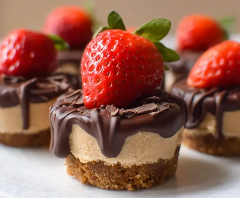 No-Bake Chocolate Covered Strawberry Cheesecake Cups