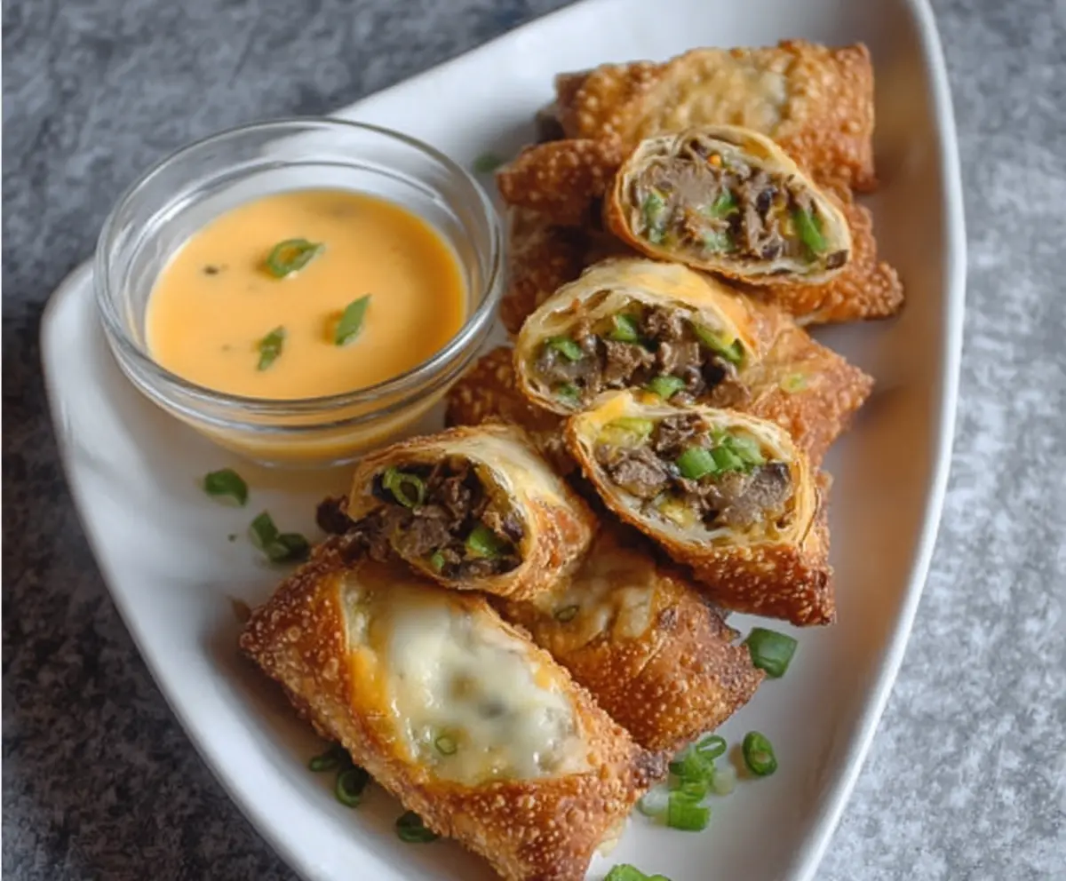 Crispy Philly Cheesesteak Egg Rolls Recipe