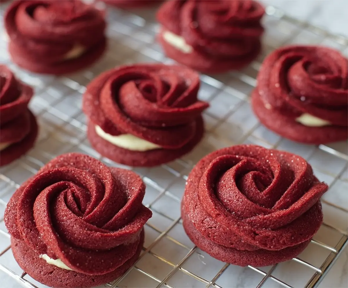 Red Velvet Rose Sandwich Cookies Recipe