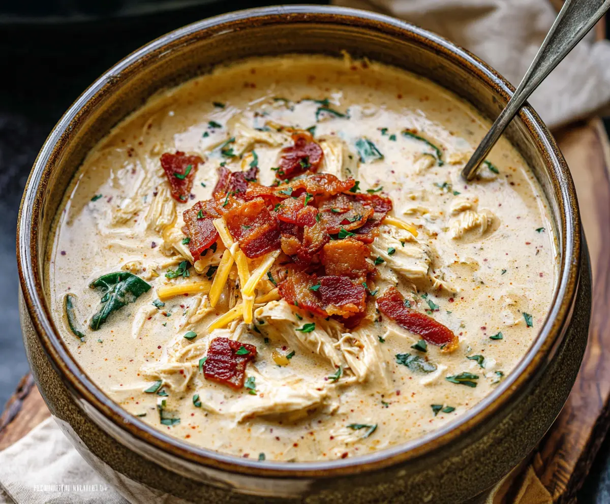 Creamy Crack Chicken Soup - Slow Cooker Easy