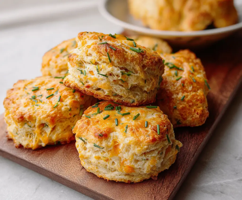 Savory cheddar biscuits made with sourdough discard, golden and flaky, perfect for breakfast or snacks.