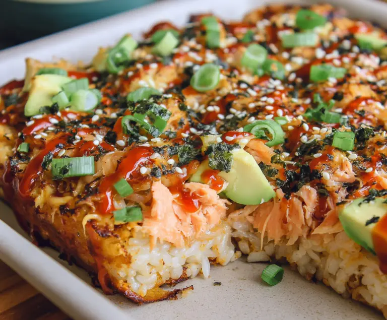 Spicy Salmon Sushi Bake