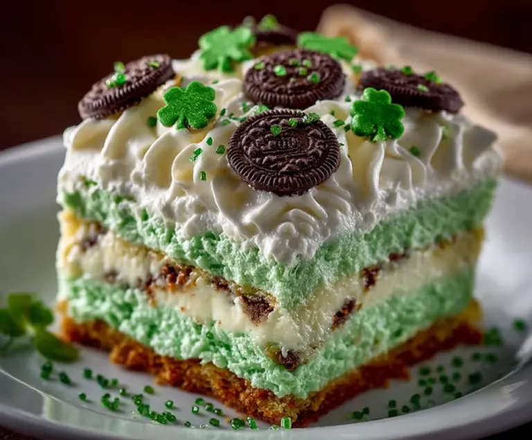 St. Patrick’s Day Shamrock Lasagna Dessert