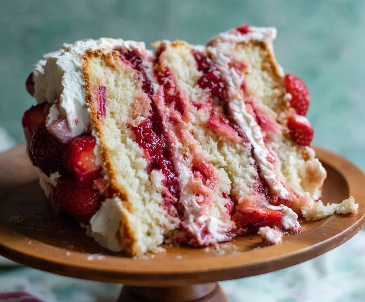Easy Strawberry Rhubarb Layer Cake