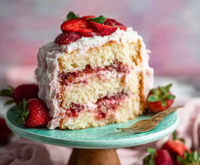 Strawberry Rhubarb Layer Cake