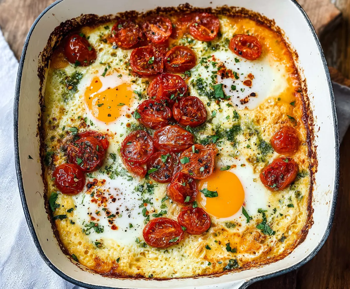 Easy Baked Feta Eggs Recipe