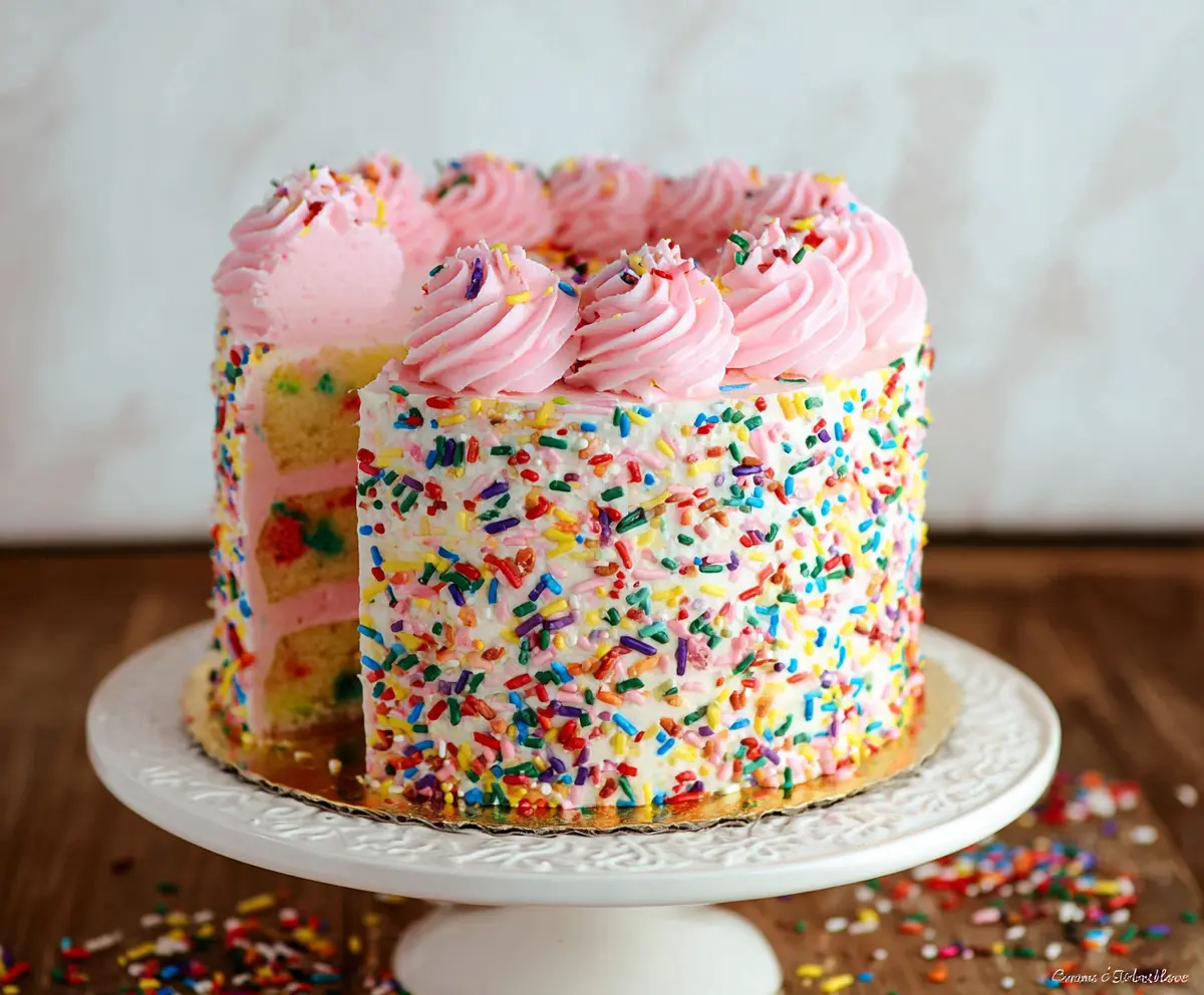 Easy Funfetti Sprinkle Birthday Cake