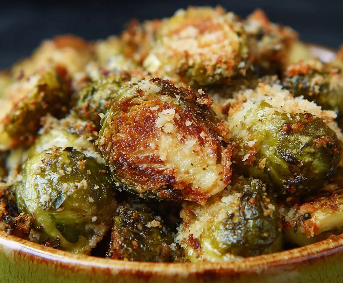 Crispy Garlic Parmesan Brussels Sprouts