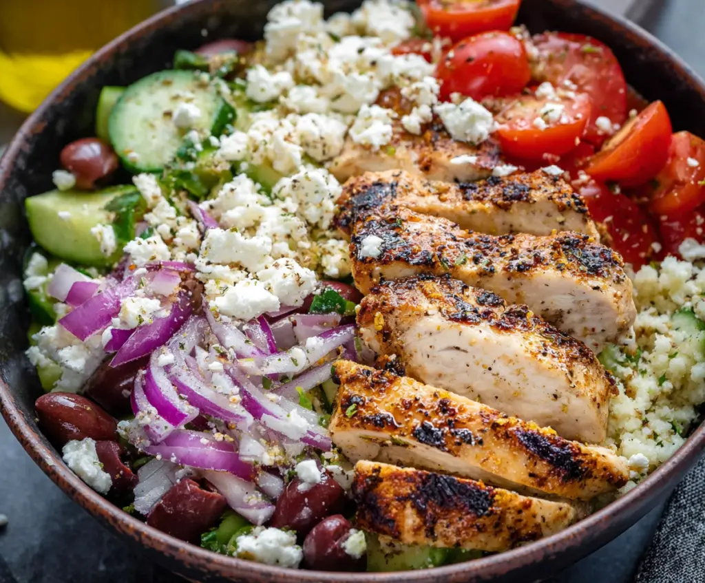 Greek Chicken Salad Bowls