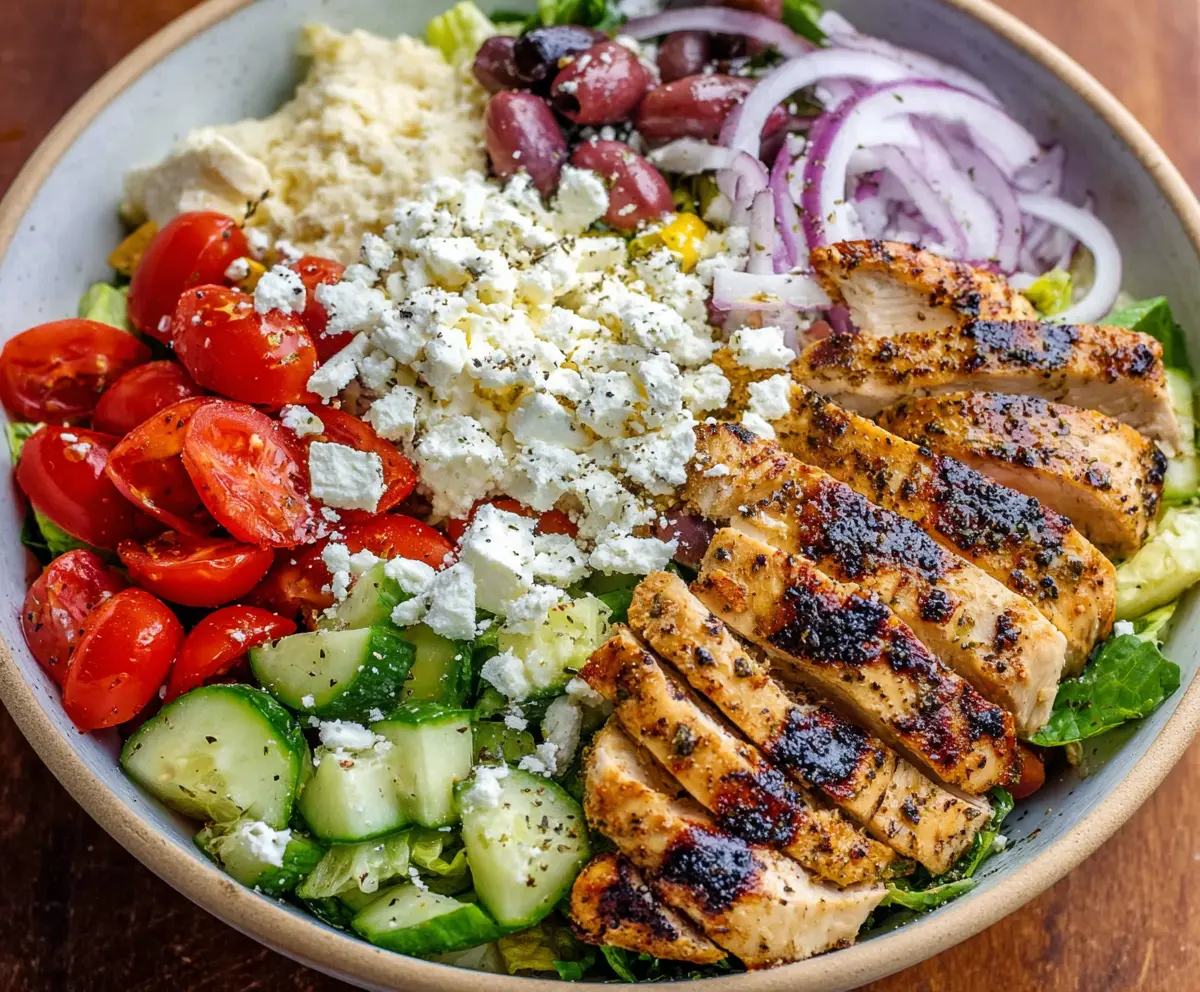 Easy Greek Chicken Salad Bowls