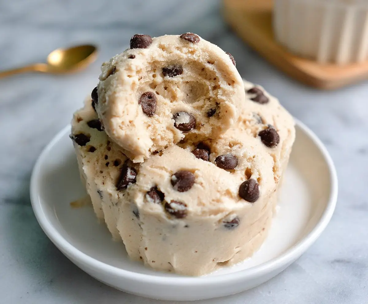 Creamy Greek Yogurt Cookie Dough served as a healthy snack or dessert.