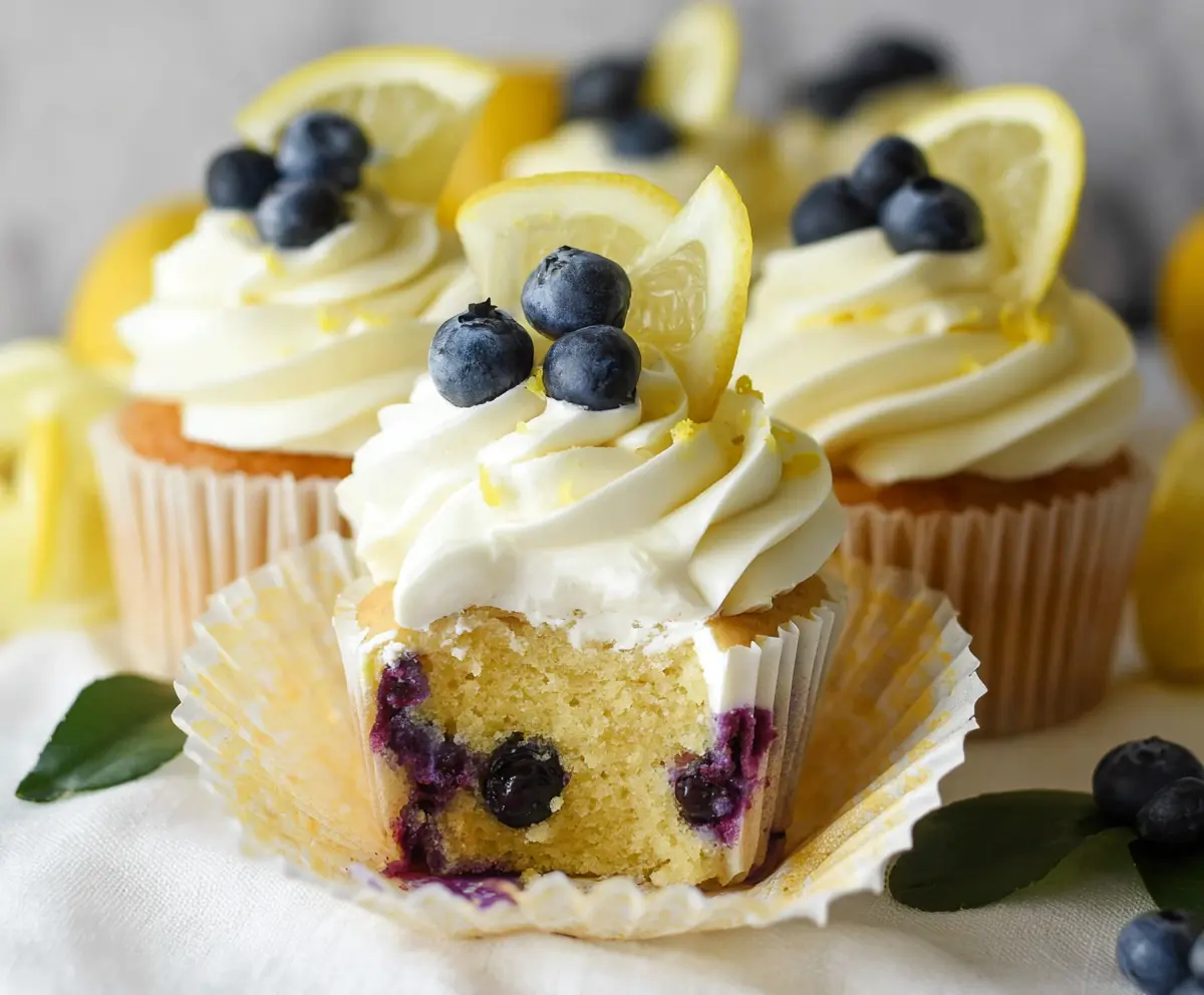Easy Lemon Blueberry Cupcakes