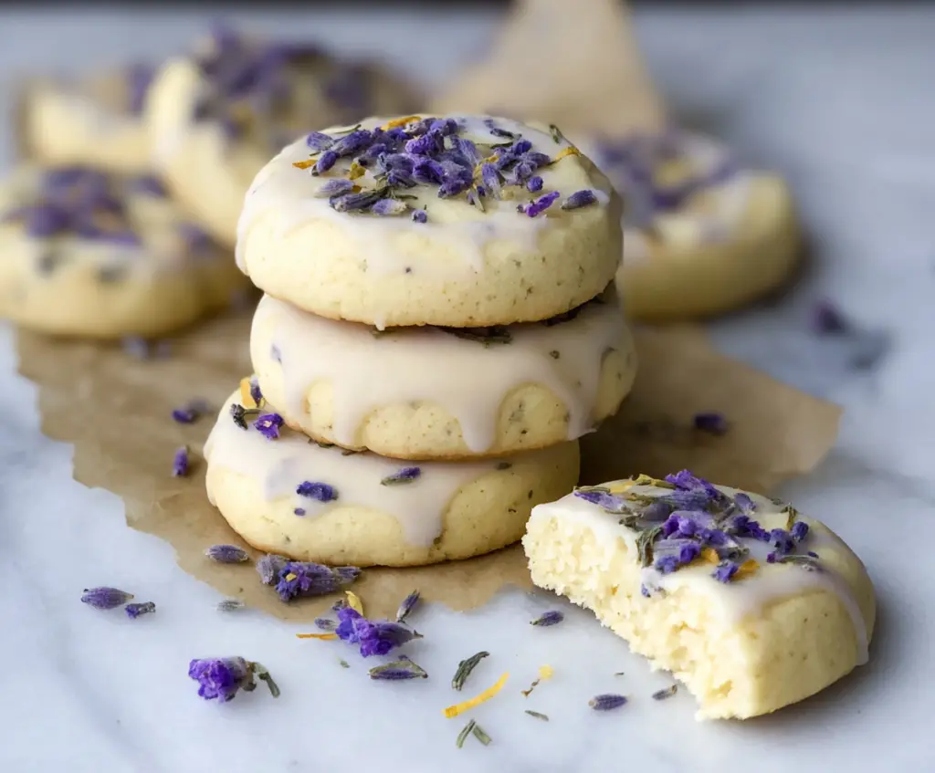 Lemon Lavender Shortbread Cookies