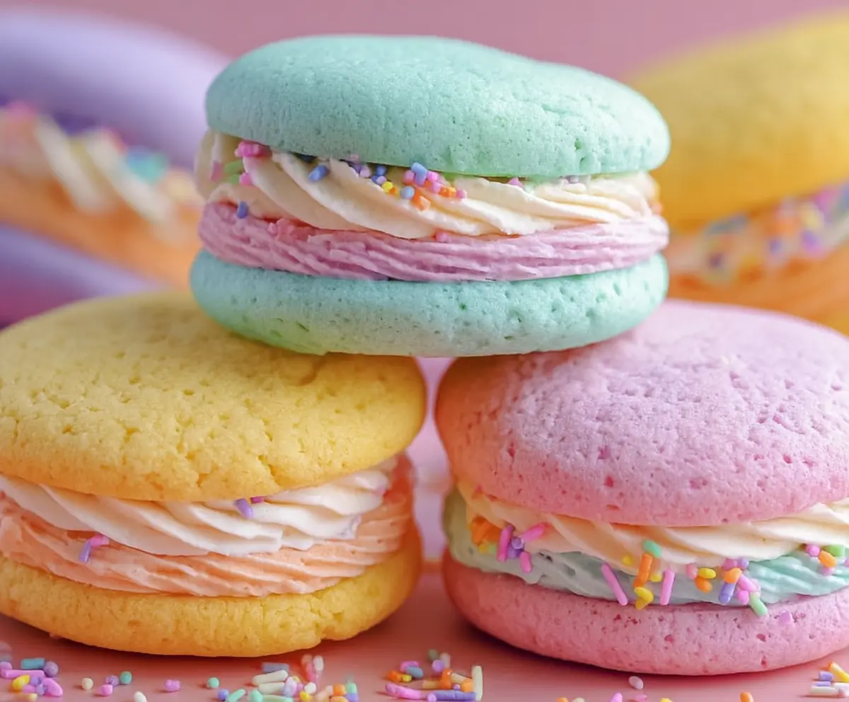 Delicious Pastel Sugar Cookie Sandwiches