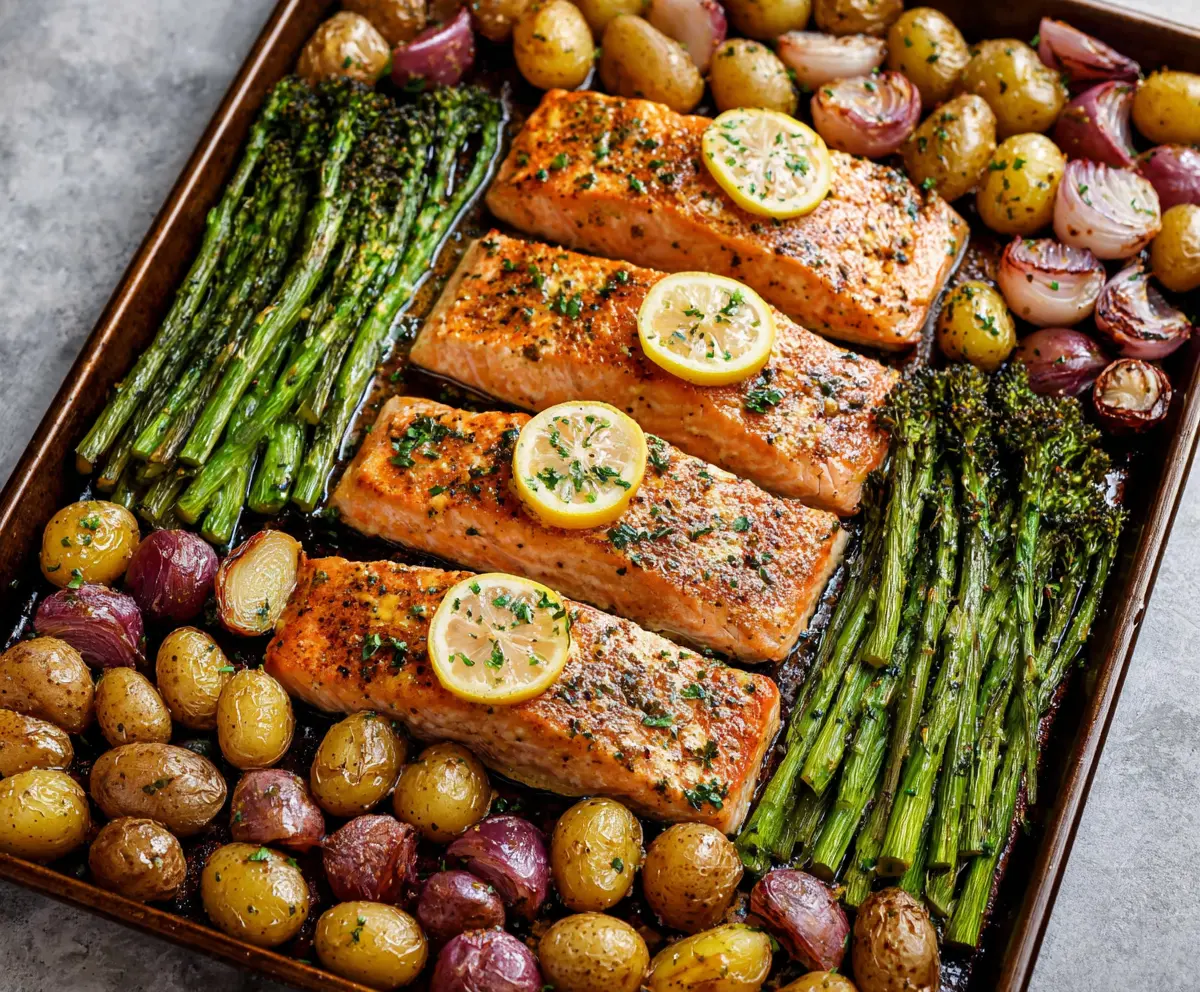 Easy Honey Mustard Salmon & Veggies