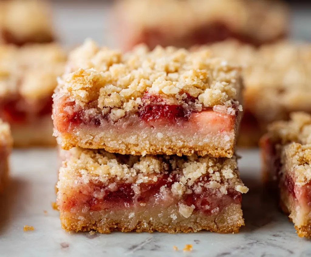 Strawberry Rhubarb Crumble Bars