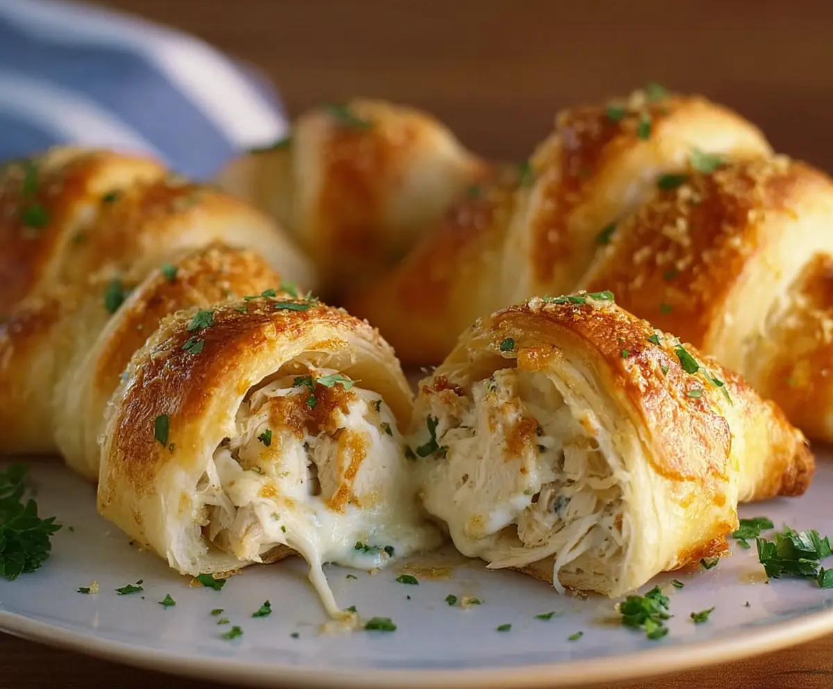 Easy Chicken Alfredo Stuffed Crescents