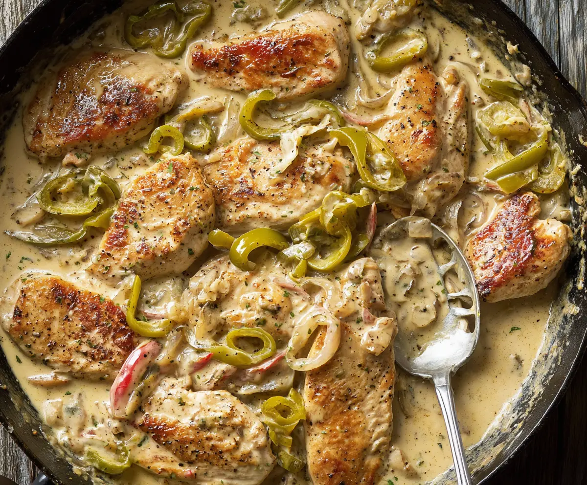 Creamy Pepperoncini Chicken Skillet