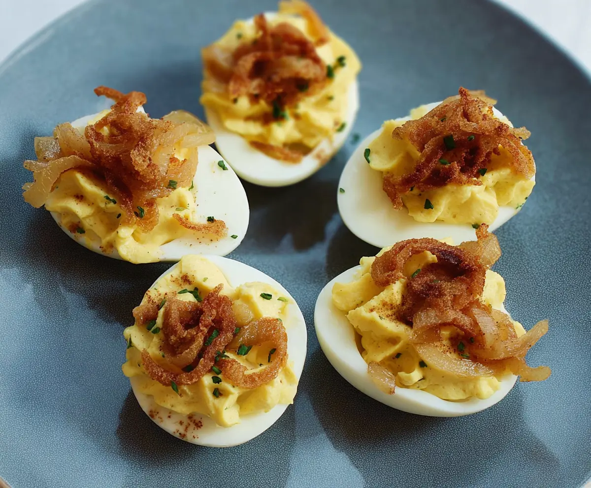 Easy French Onion Deviled Eggs Recipe