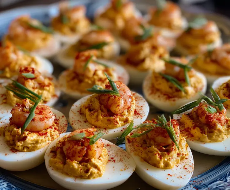 Spicy Crawfish Deviled Eggs